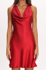 Cassiopeia Open Back Mini Dress Cherrry